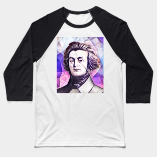 Adam Mickiewicz Pink Portrait | Adam Mickiewicz Artwork 8 Baseball T-Shirt